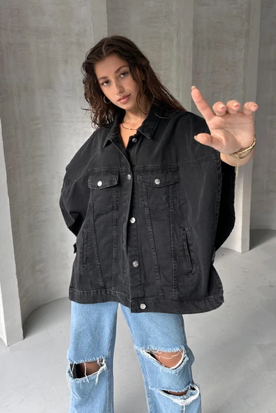 Denim Kolsuz Cepli Ceket - Resim 3