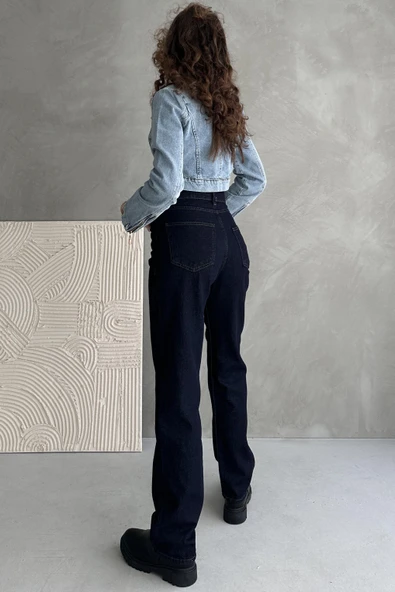 Normal Bel Boru Paça Straight Jean - 6172 - Resim 5