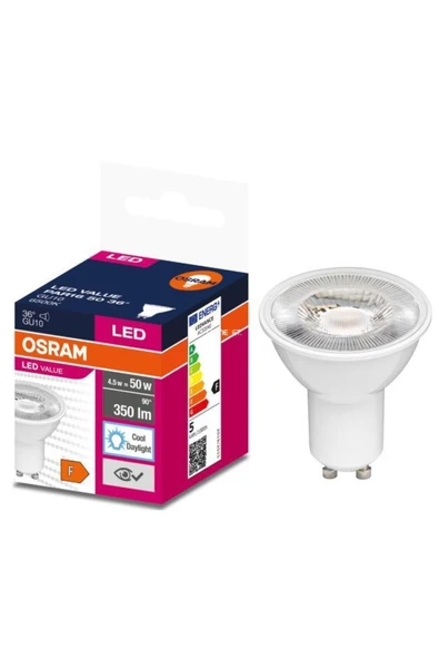 Osram Led 4.5w 6500k 350lm Gu10 Duy Beyaz Işık Spot Lamba ürün görseli 1