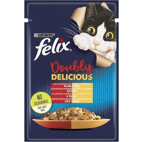 Felix Çifte Lezzet Tavuk ve Sığır Etli Yetişkin Kedi Konservesi 85gr ürün görseli 1