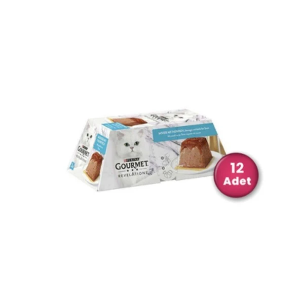 Gourmet Gold Revelations Ton Balıklı Ezme Yetişkin Kedi Konservesi 2 X 57 gr 12'li Paket ürün görseli 1