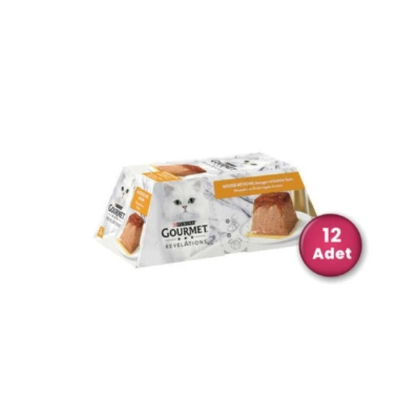 Gourmet Gold Revelations Tavuk Etli Ezme Yetişkin Kedi Konservesi  2 X 57 gr 12'li Paket ürün görseli 1