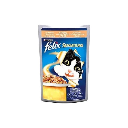 Felix Pouch Sensations Jellies Somon ve Karidesli Yaş Kedi Maması 85 Gr ürün görseli 1