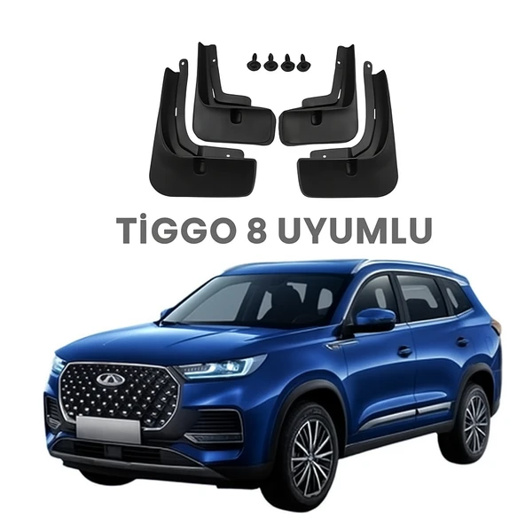 Tiggo 8 Pro Paçalık Tozluk Çamurluk Siyah 4'lü ürün görseli 1