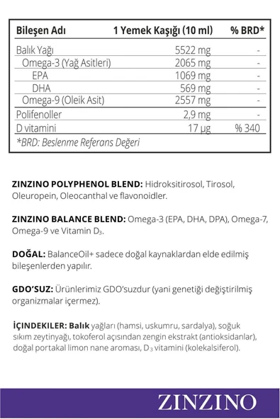 ZINZINO OMEGA3 TUTTİ FRUTİ 300ML ürün görseli 1