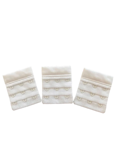 3x3 Sütyen Uzatma Aparatı 51mm Genişlik BEYAZ 3 lü Paket  Agraf Kopça Uzatıcı ürün görseli 1