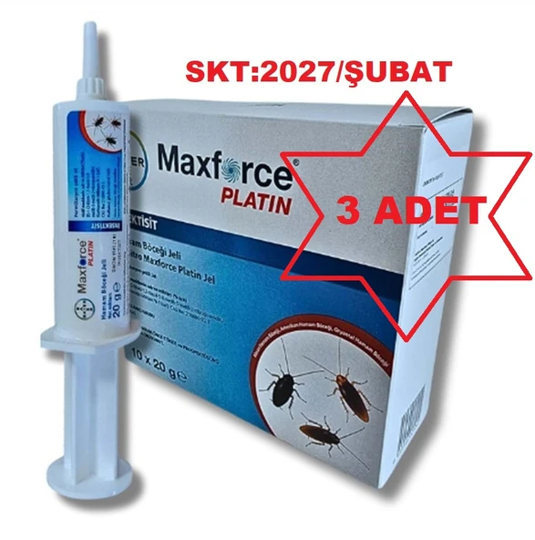 Bayer Maxforce Platin Hamamböceği Jel İlacı 20 Gr Skt.2027/2  (3 ADET) ürün görseli 1