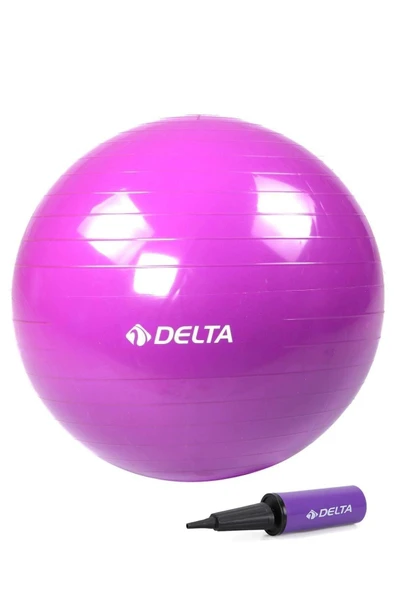 Delta 65 cm Deluxe Pilates Topu Ve Çift Yönlü Pompa Seti MOR ürün görseli 1