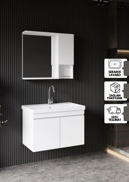 Karen Deniz 80 cm Banyo Dolabı Seti ürün görseli 1