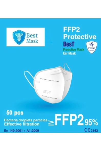 BestMask 10 Adet Ffp2 Maske Kulak Acıtmayan Esnek Lastik ürün görseli 1