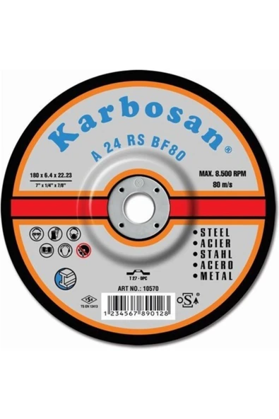 KARBOSAN Metal Taşlama 180x8x22 Mm ürün görseli 1