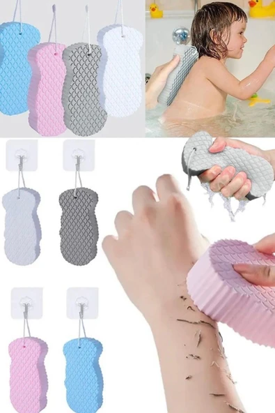 1 Adet Cilt Temizleyici Vucüt Kesesi Ultra Yumuşak Duş Süngeri Karikatür Çocuk Bebek Banyo Süngeri ürün görseli 1