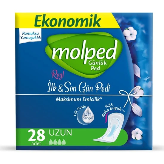 Molped İlk & Son Gün Uzun 28'li Günlük Ped ürün görseli 1