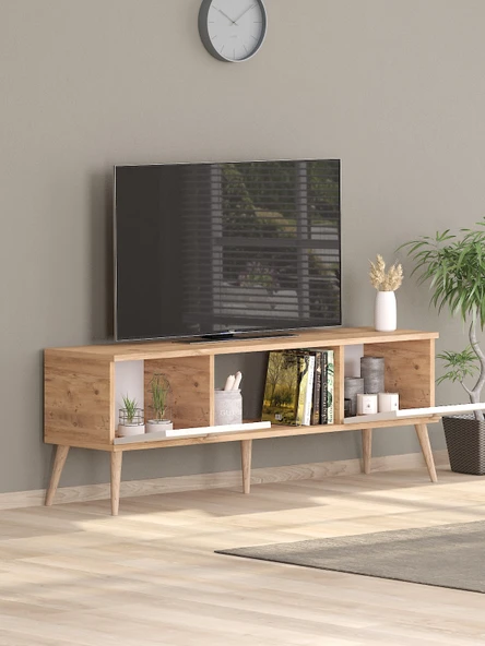 140 Cm Ela Atlantik -beyaz Tv Ünitesi ürün görseli 1