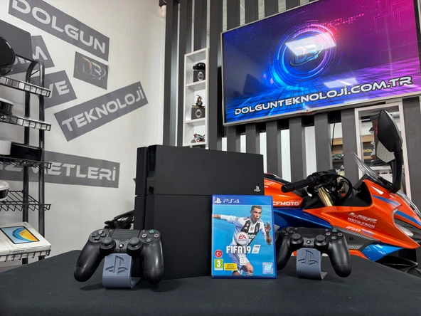 PlayStation 4 Fat 500GB Çift Kol + Fifa 19 Oyun CD’si (İKİNCİ EL) ürün görseli 1