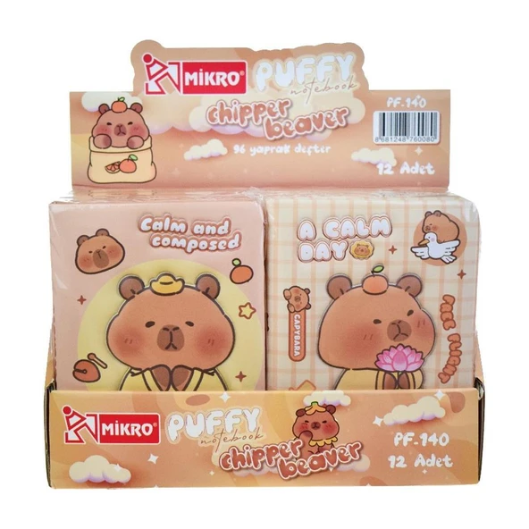 MIKRO NOT DEFTERI PUFFY CIPPER BEAVER PF-140 ürün görseli 1