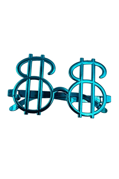 Parti Gözlük Plastik Camsız Dolar Temalı Mavi 14x6 cm ürün görseli 1