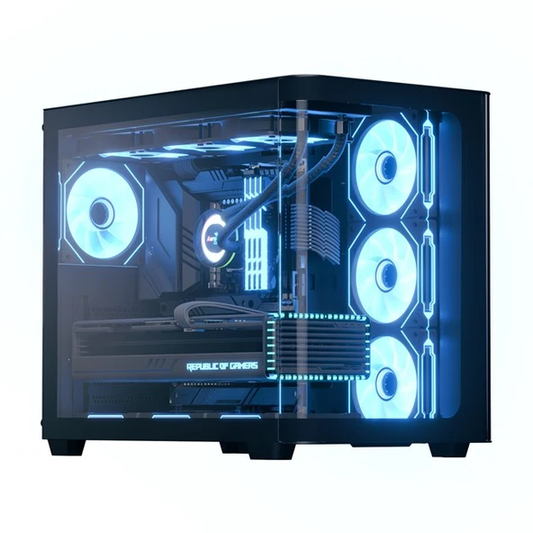 Aerocool P500C Mirror A-RGB ATX Siyah ürün görseli 1