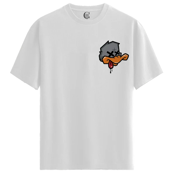 Drip Duck - %100 Pamuklu Erkek Beyaz Tişört - Premium Quality ürün görseli 1