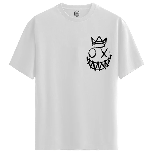 Crowned Madness - %100 Pamuklu Erkek Beyaz Tişört - Premium Quality ürün görseli 1