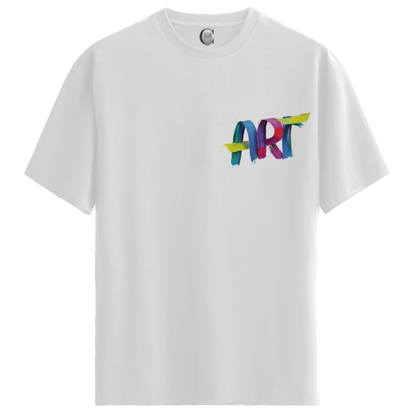 Pure Art - %100 Pamuklu Kadın Beyaz Tişört - Premium Quality ürün görseli 1