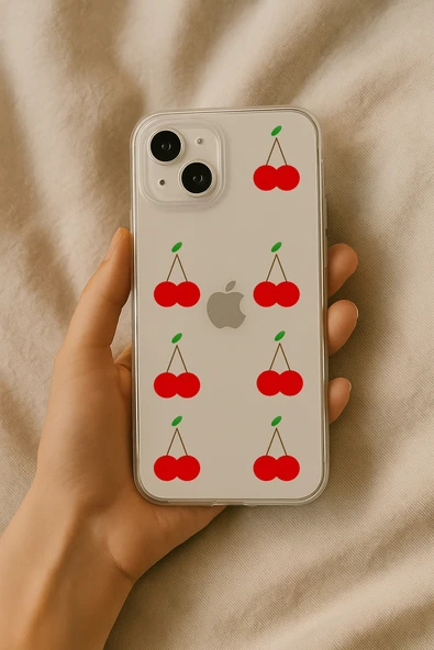 Xiaomi Redmi Note 10 Pro Cherry Baskılı Şeffaf Silikon Kılıf ürün görseli 1