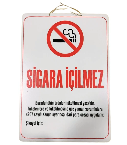 Piramit Ahşap Sigara İçilmez Levhası 40x60cm ürün görseli 1