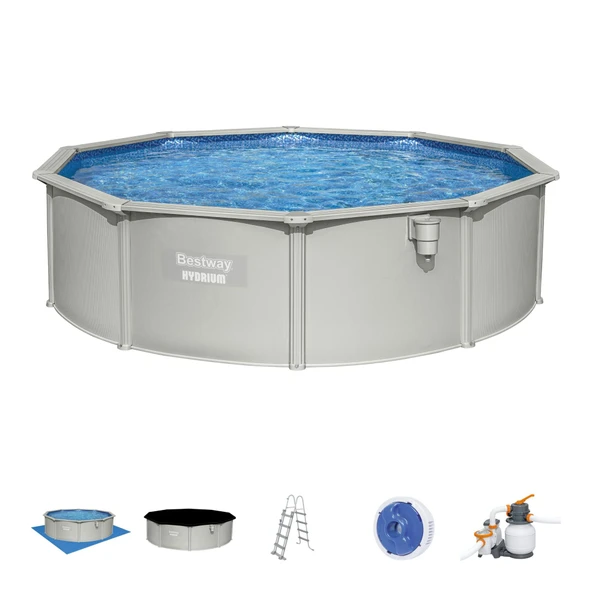 Bestway® 56384 Hydrium™ Çelik Duvarlı Prefabrik Yer Üstü Havuz Seti 4,57 m x 1,22 m ürün görseli 1