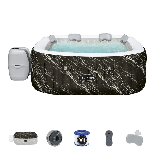 Lay-Z-Spa® 6001F Hollywood Energy-Efficient Luxe AirJet™ Şişme Spa Havuzu, LED ışıklı, 4-6 kişilik ürün görseli 1