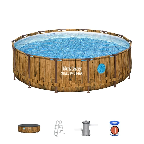 Bestway® Steel Pro MAX™ Splashview™  561JM Çember Yerüstü Havuz Seti 4,27 m x 1,07 m ürün görseli 1