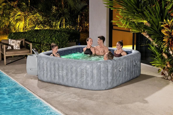 Lay-Z-Spa® 6001Q San Francisco Smart HydroJet Pro™ Enerji Tasarruflu Şişme Spa Havuzu, Mobil Uygulama Kontrollü, 5-7 kişilik ürün görseli 1