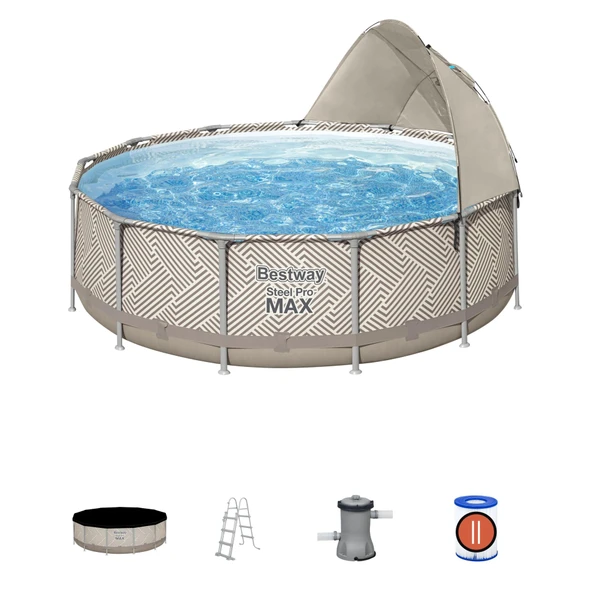 Bestway® 561FY Steel Pro MAX™ Gölgelikli Prefabrik Yer Üstü Havuz 3,96 m x 1,07 m ürün görseli 1