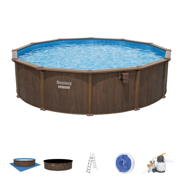 Bestway® 561CS Hydrium™ Çelik Duvarlı Yerüstü Havuz Seti 5,49 m x 1,32 m ürün görseli 1