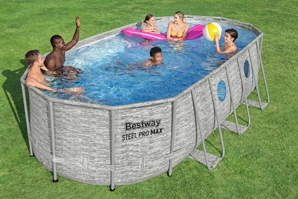 Bestway® 56716 Power Steel™ Vista Serisi 2- Prefabrik Yer Üstü Havuz Seti 5,49 m x 2,74 m x 1,22 m ürün görseli 1