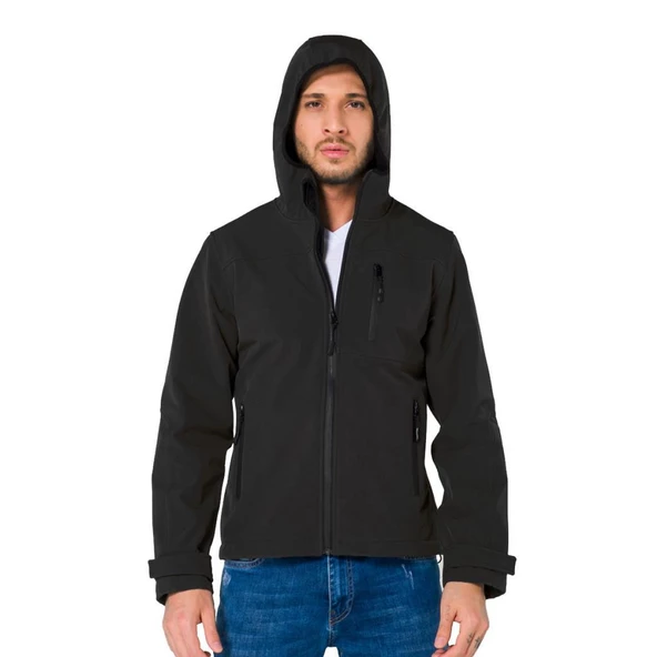 Şensel, Softshell Mont, Siyah -91E2550- Su İtici,Rüzgar Geçirmez ürün görseli 1