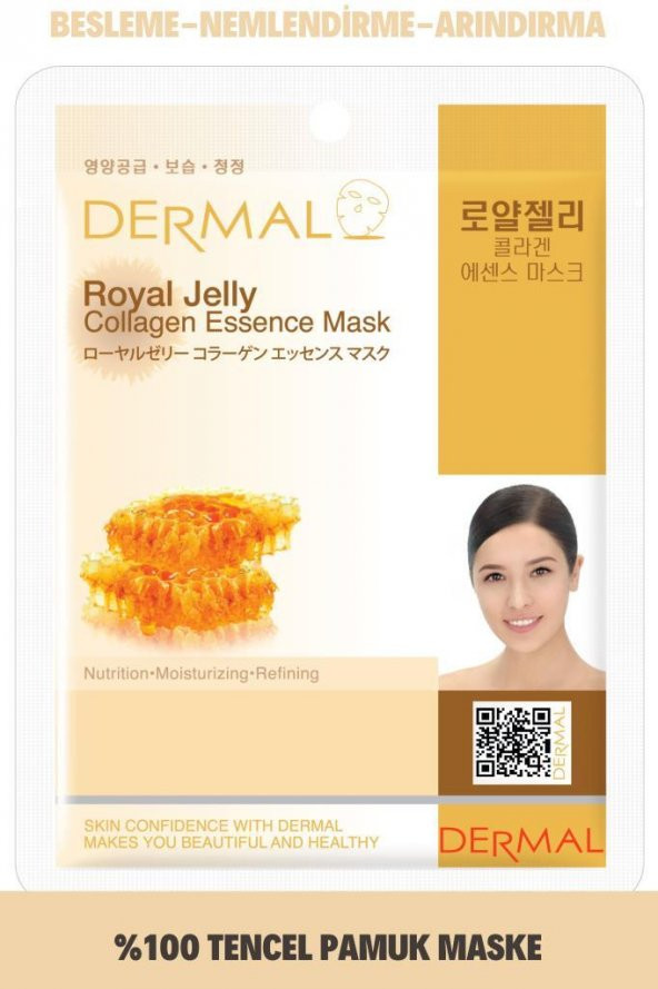DERMAL Besleyici, Nemlendirici, Arındırıcı Arı Sütü Özlü Kolajen Maske 23gr ürün görseli 1