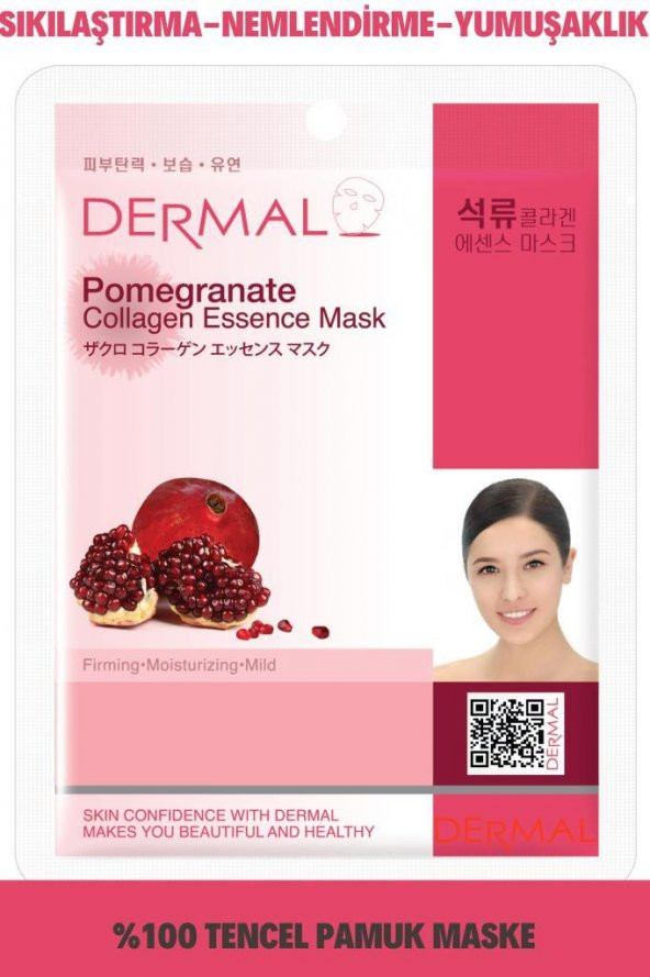 DERMAL Sıkılaştırıcı, Nemlendirici ve Yumuşatıcı Nar Özlü Kolajen Maske 23gr ürün görseli 1
