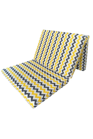 Vip Home Concept Market Ürünleri Katlanır Yer Yatağı (8 CM KALIN)Sünger Yatak 80x180x8 CM-SARI GRİ ZİKZAK ürün görseli 1
