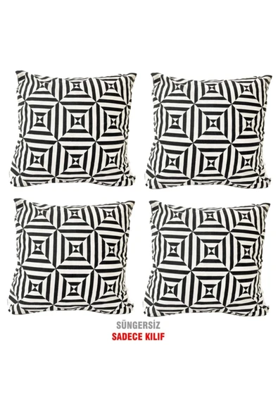 Vip Home Concept Market Ürünleri Kırlent Yastık Dolgulu Fermuarlı Vip Yastık 4 Adet-43x43 Cm(hipnoz) ürün görseli 1