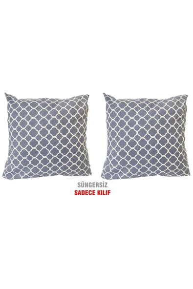 Vip Home Concept Market Ürünleri Kırlent Yastık Kılıfı Vip Yastık Kılıfı 2 Adet-43x43 Cm(griçatı) ürün görseli 1