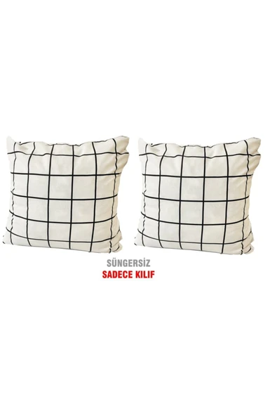 Vip Home Concept Market Ürünleri Kırlent Yastık Kılıfı Vip Yastık Kılıfı 2 Adet-43x43 Cm(beyaz Pano) ürün görseli 1