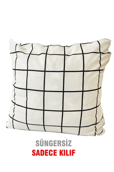 Vip Home Concept Market Ürünleri Kırlent Yastık Dolgulu Fermuarlı Vip Yastık 1 Adet-43x43 Cm(beyaz Pano) ürün görseli 1