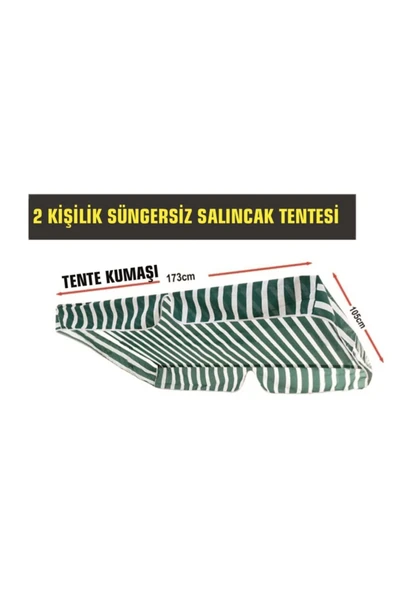 Vip Home Concept Market Ürünleri 2 Kişilik Salıncak Tentesi (yeşil-beyaz) Bahçe Salıncağı (mindersiz Tente) ürün görseli 1