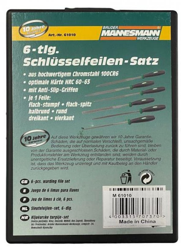 Mannesmann 61010 Profesyonel Saatçi Eğe Set 6 Prç - Resim 4