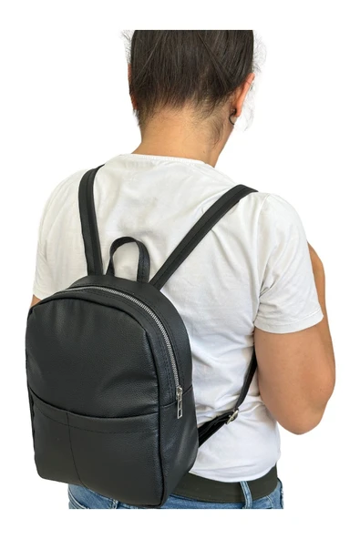 Vip Home Concept Market Ürünleri Mini Kadın Sırt Çantası-SİYAH SUNİ DERİ-Vip Home Bags ürün görseli 1