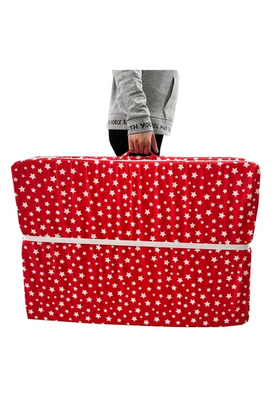 Olgun Home Tek Kişilik Katlanır Yer Minderi Süngerli Minder KIRMIZI YILDIZ 80x180 cm-6 cm ürün görseli 1