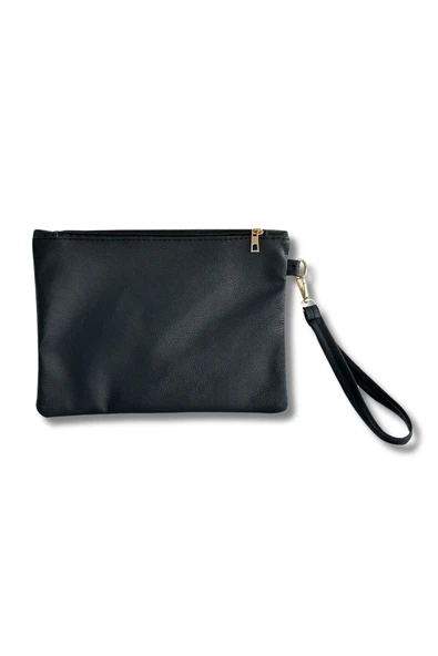 Vip Home Concept Kadın Siyah Deri El Askılı Portföy Clutch Çanta Vip Home Bags ürün görseli 1