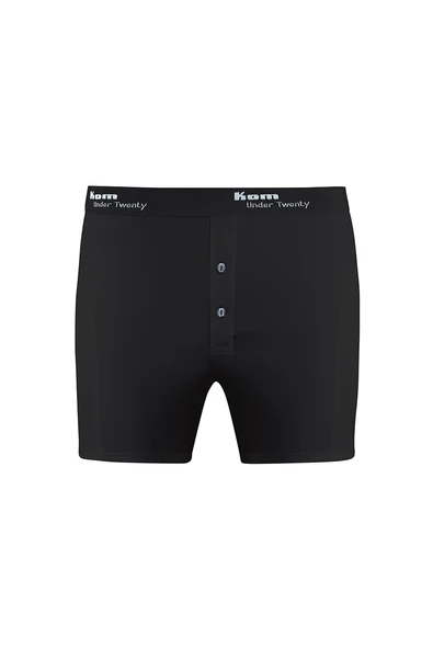 Kom Long Şort Erkek 2'li Boxer Siyah - Resim 5