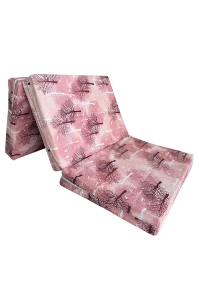 Vip Home Concept Market Ürünleri Katlanır Yer Yatağı Ve Tek Kişilik Sünger Katlanır Minder Yatak 90X190X10 Cm-PEMBE AĞAÇ ürün görseli 1