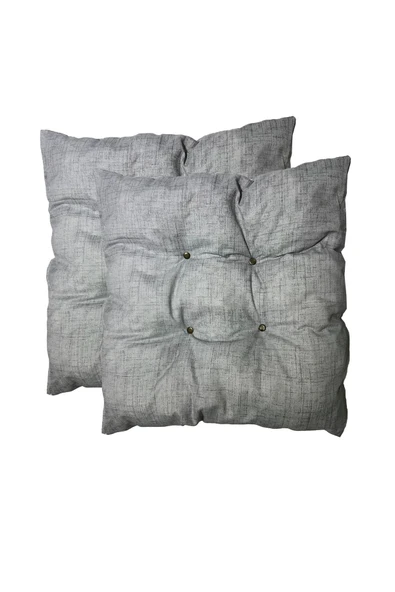Vip Home Concept Market Ürünleri Dekoratif Pofidik Puf Sandalye Minderi Kare 35x35x7 Cm-gri(2 Adet) ürün görseli 1